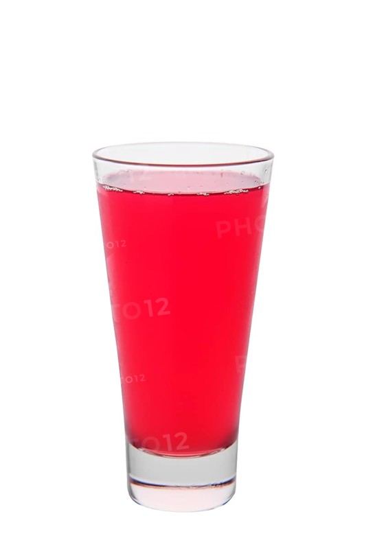 Glass of cranberry juice isolated on white background