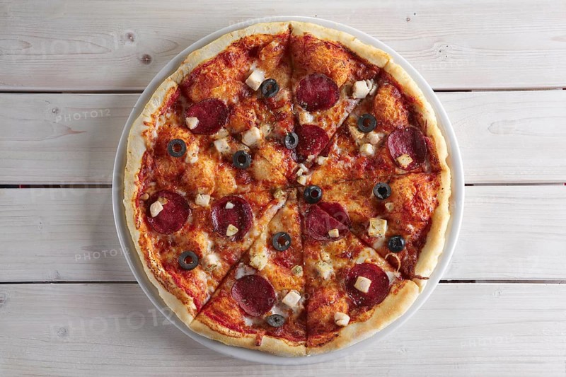 Pizza with sausage
