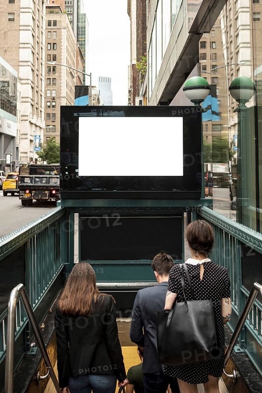 Mock up billboard metro entrance