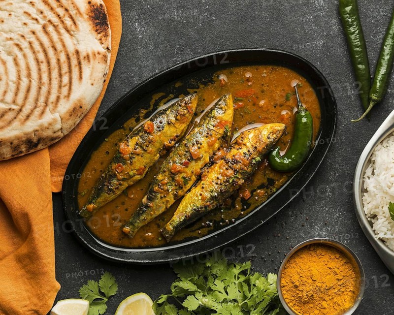 Top view delicious fish meal. Resolution and high quality beautiful photo