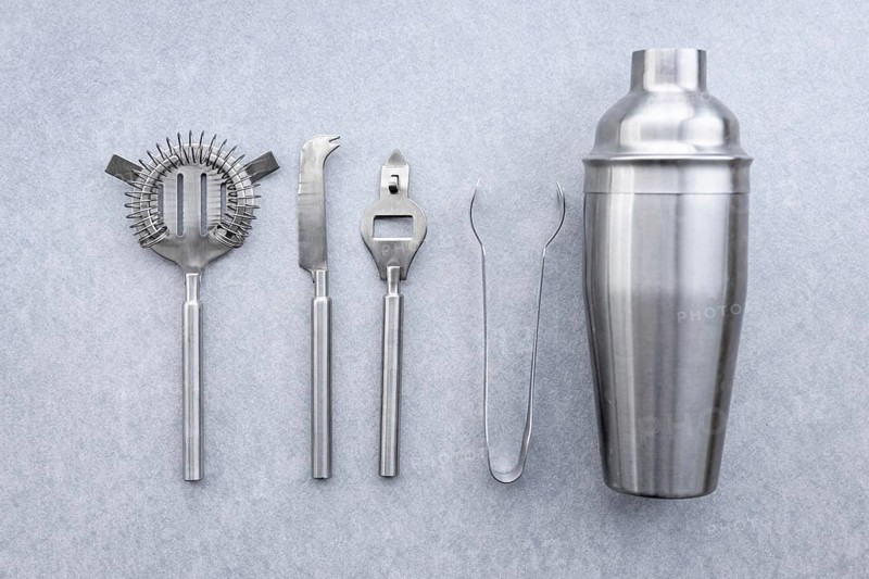 Top view cocktail metal accessories. Resolution and high quality beautiful photo
