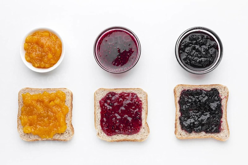 Top view different types jam. Resolution and high quality beautiful photo
