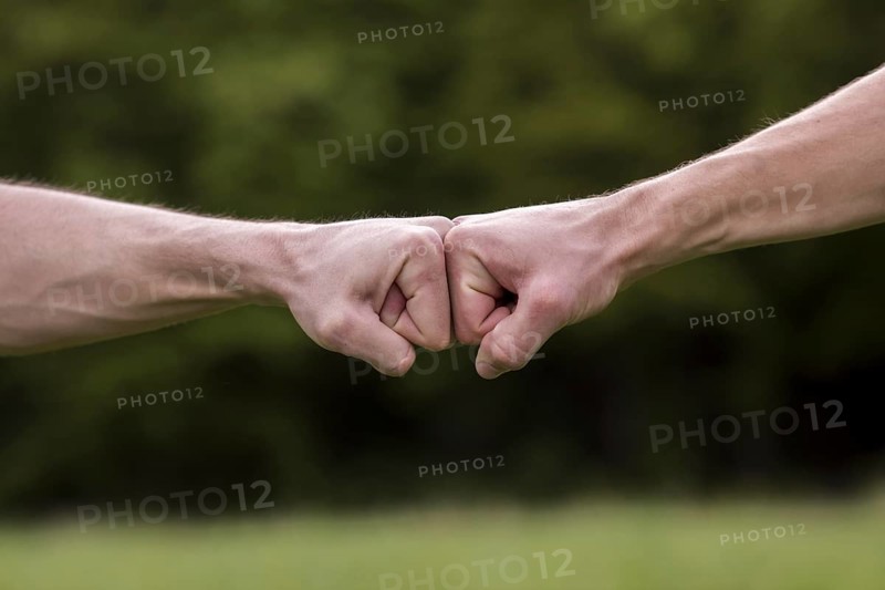 Fist bump welcome gesture
