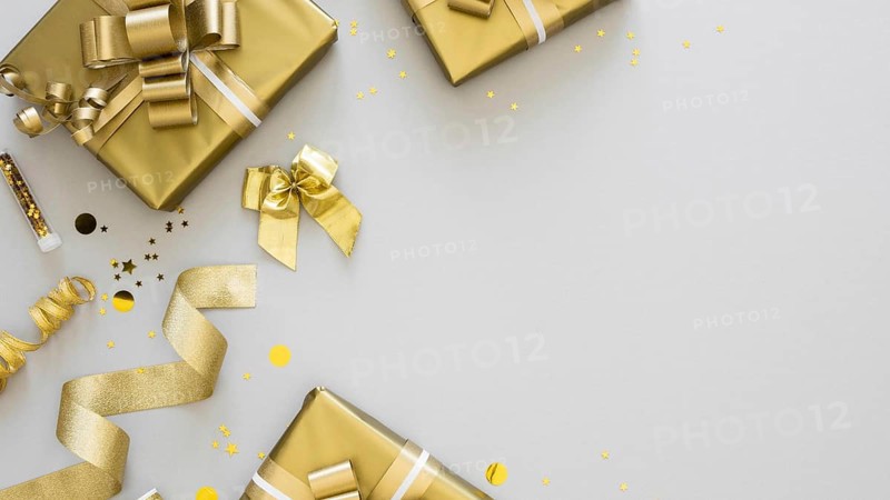 Top view arrangement wrapped presents with copy space. Resolution and high quality beautiful photo