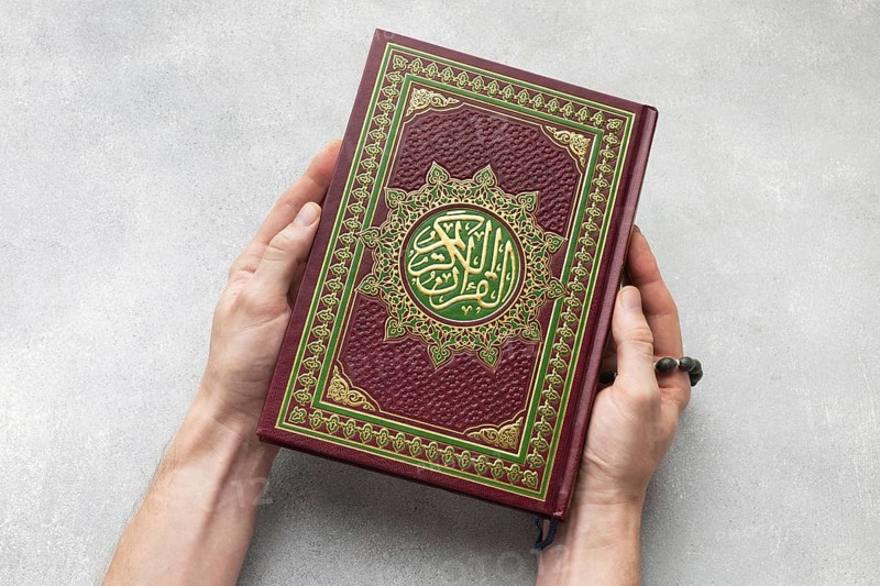 Top view islamic new year with quran book. Resolution and high quality beautiful photo