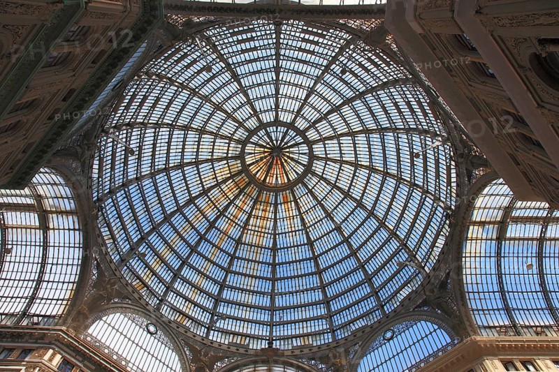 Galleria Umberto I. Shopping arcade covered by a large glass dome