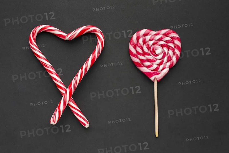 Lollipop heart made candy canes