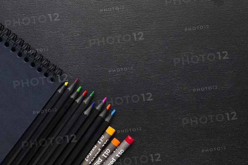 Top view colourful crayons pencils. Resolution and high quality beautiful photo