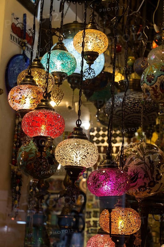 Mosaic Ottoman lamps from Grand Bazaar in Istanbul