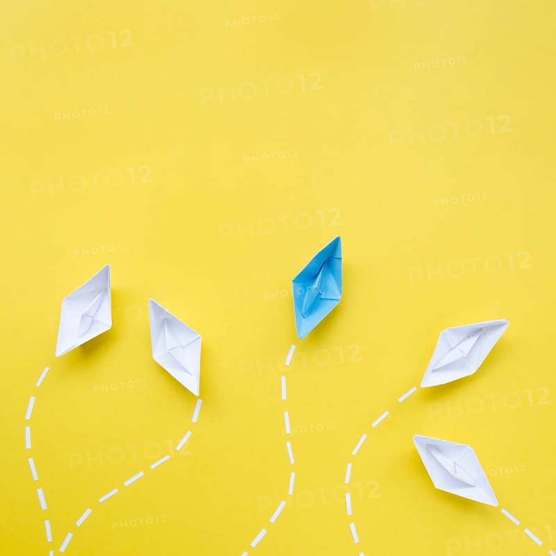 Creative arrangement individuality concept yellow background