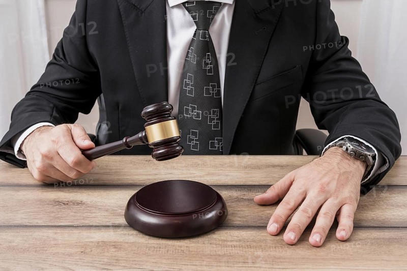 Lawyer with gavel hammer