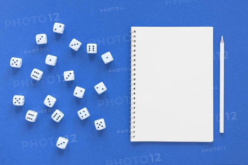 Science dice probabilities empty notebook