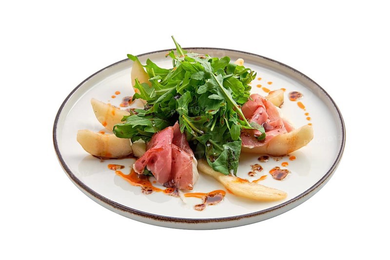 Salad with jamon