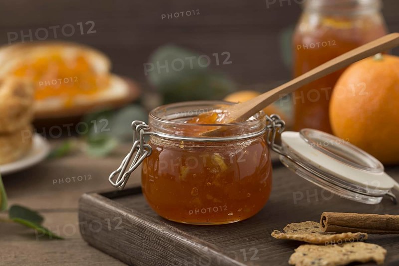 Organic homemade marmalade spoon