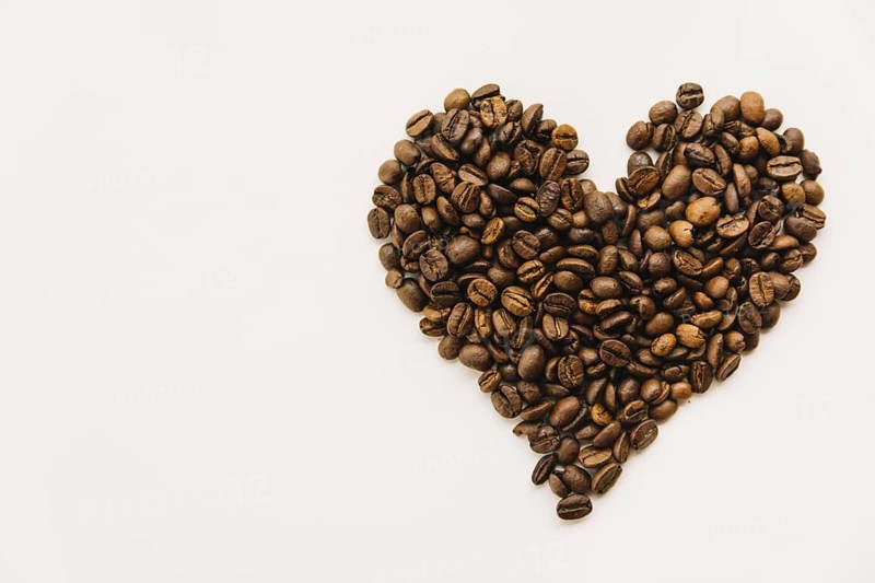 Coffee beans heart form