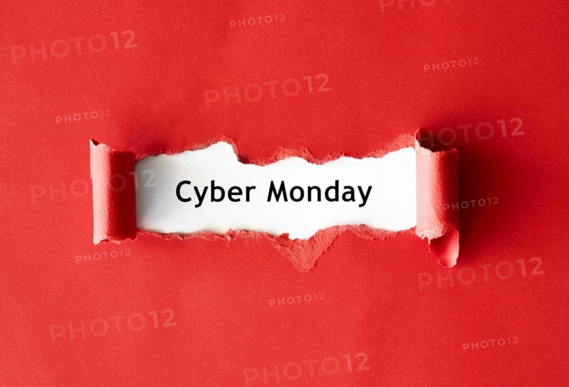 Top view ripped paper cyber monday promotion. Resolution and high quality beautiful photo
