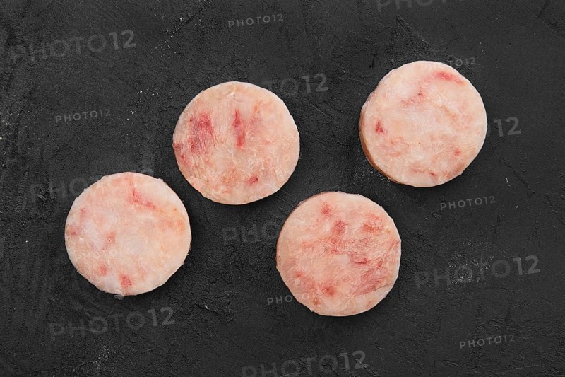 Frozen round fish cutlet for burger or frying
