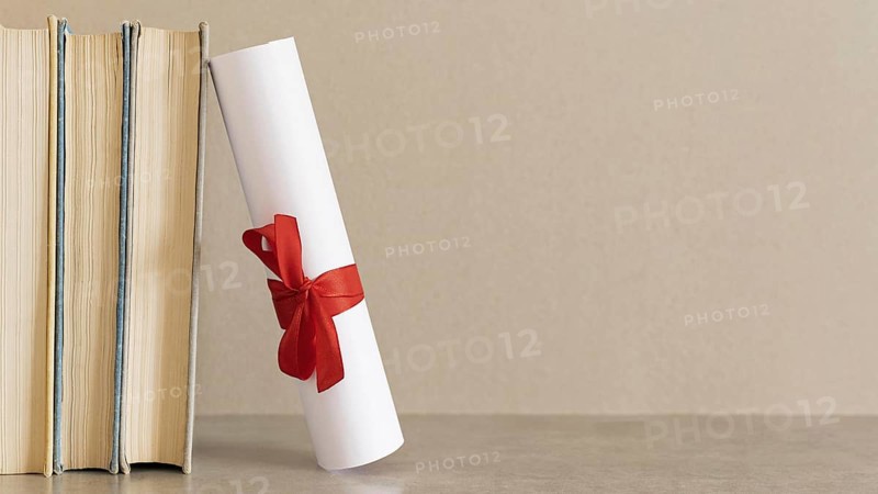 Education diploma certificate copy space background