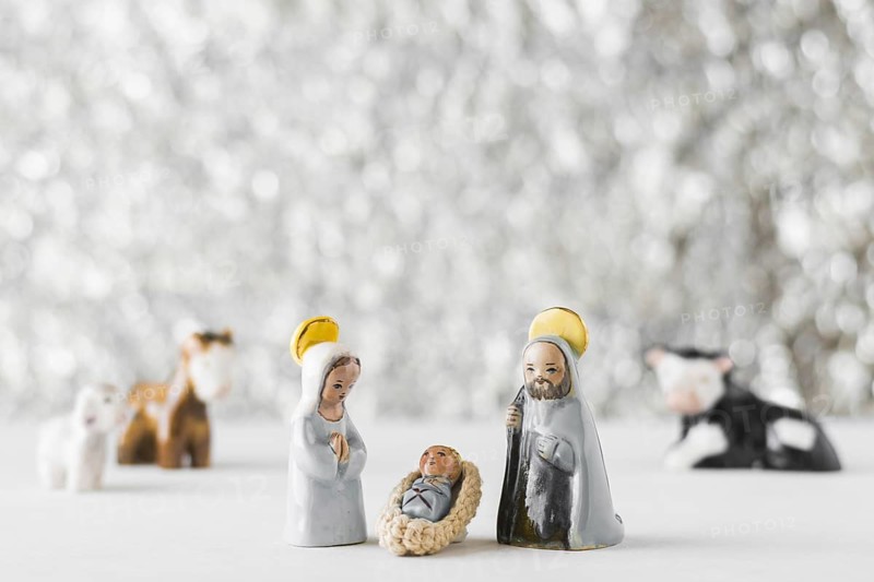 Virgin mary with baby jesus saint joseph blurred background. Resolution and high quality beautiful photo