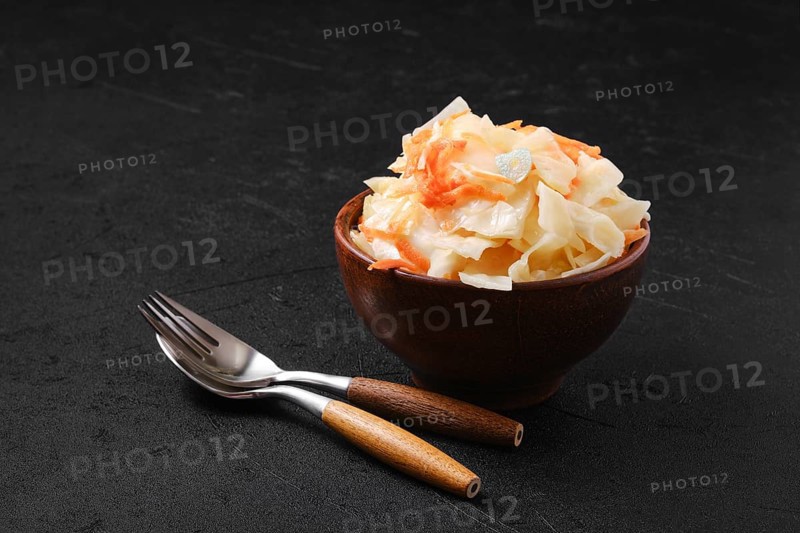 ?lay bowl with homemade pickled cabbage