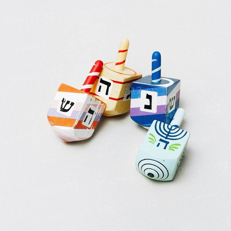 Close up collection jewish dreidel