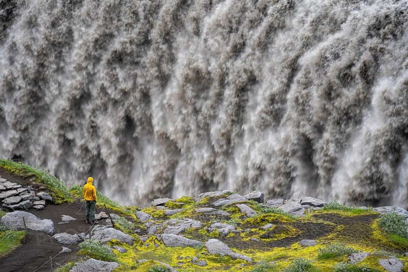 Tourist standing at a canyon