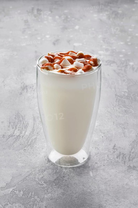 Milkshake with vegetable whipped cream foam