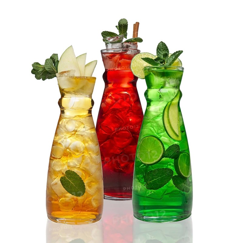 Three jar with icy drinks