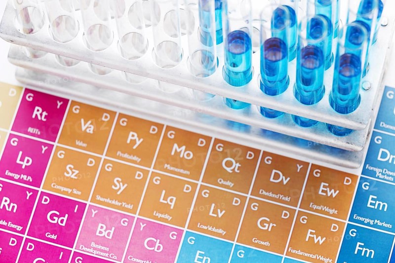 Science elements with chemicals arrangement
