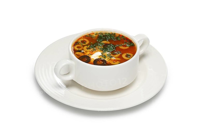 Layout for menu. Solyanka sour soup