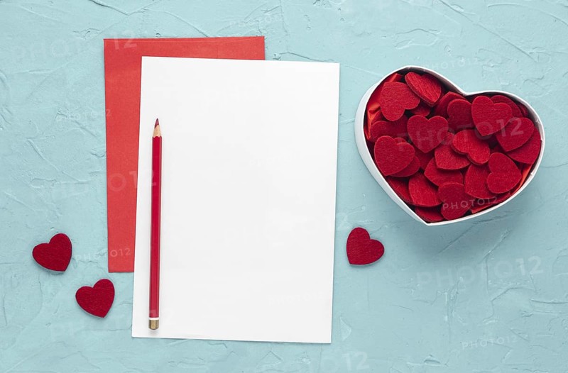 Flat lay beautiful valentine s day concept