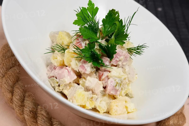 Traditional russian olivie salad