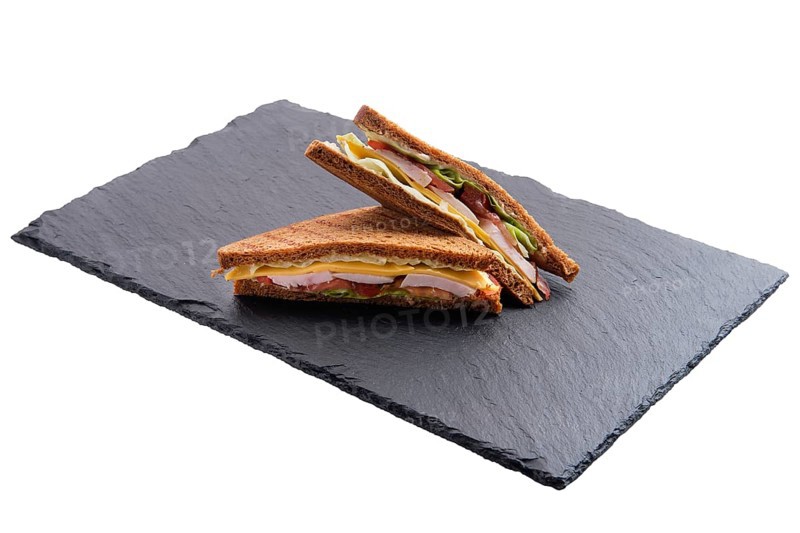 Club sandwich with ham