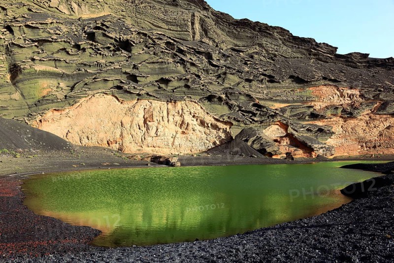 The partially submerged crater of the volcano Montana de Golfo