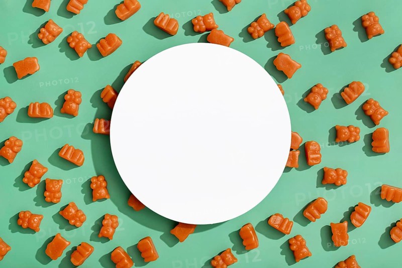 Top view gummy bears with copy space. Resolution and high quality beautiful photo