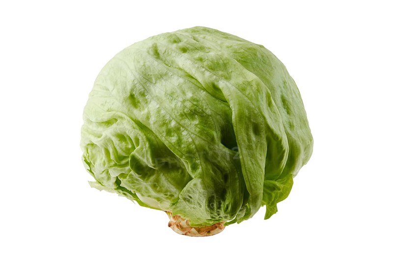 Fresh iceberg lettuce isolated on white background