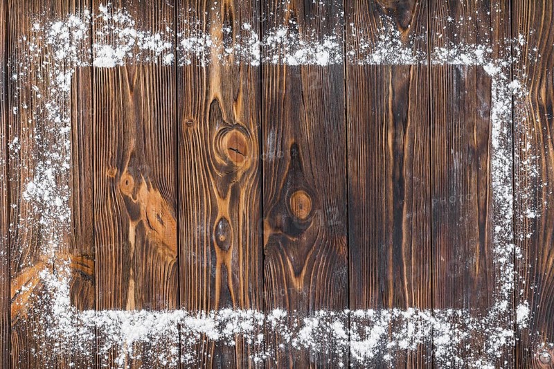 White flour edge rectangular frame wooden table. Resolution and high quality beautiful photo