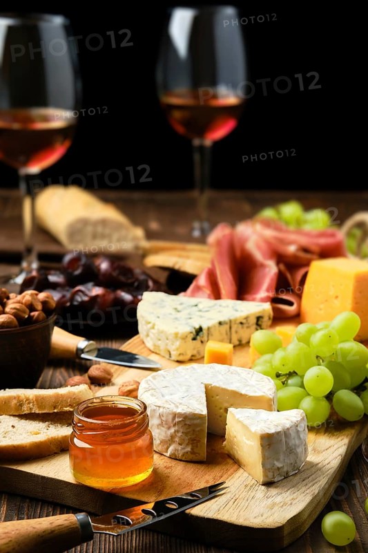 Cheese plate with prosciutto