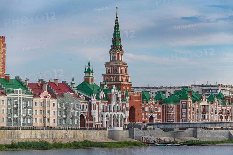 Houses build in the style of Bruges in Yoshkar-Ola