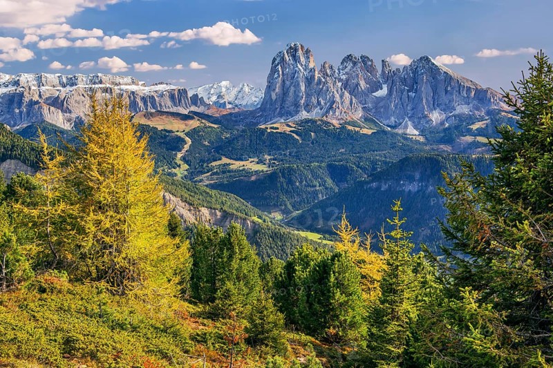 View of the valley with Sella Group 3152m