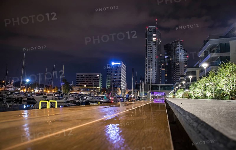 Yacht harbor in the city