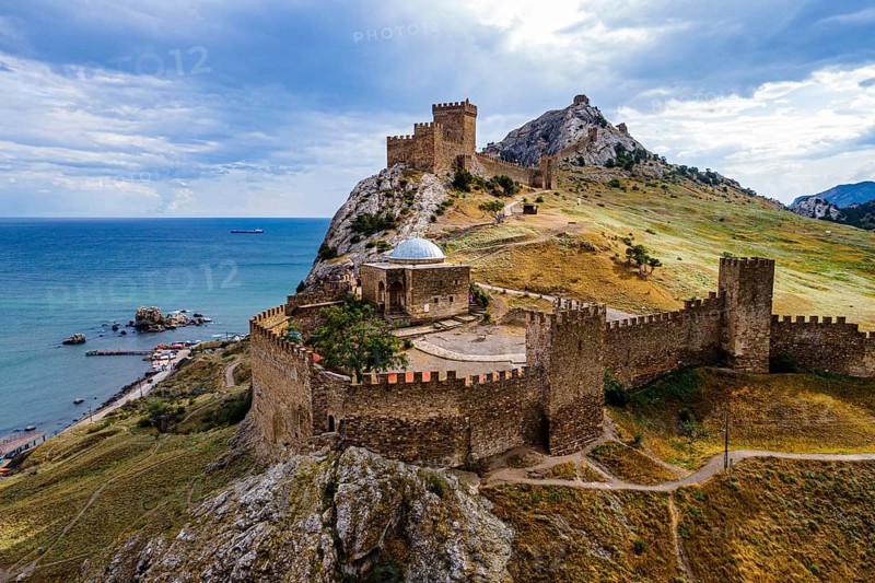 Aerial of the Genoese fortress of Sudak