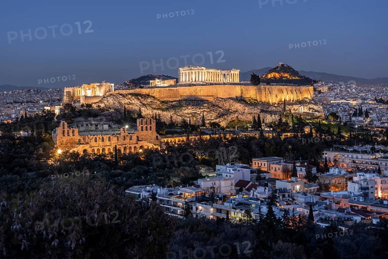 View from Philopappos Hill over the city