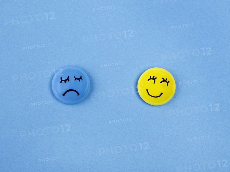 Top view faces with emotions blue monday. Resolution and high quality beautiful photo