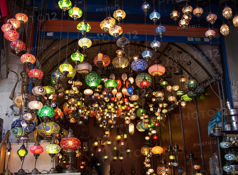 Mosaic Ottoman lamps from Grand Bazaar in Istanbul