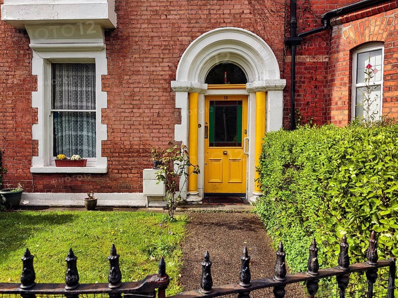 Typical terraced house with small front garden