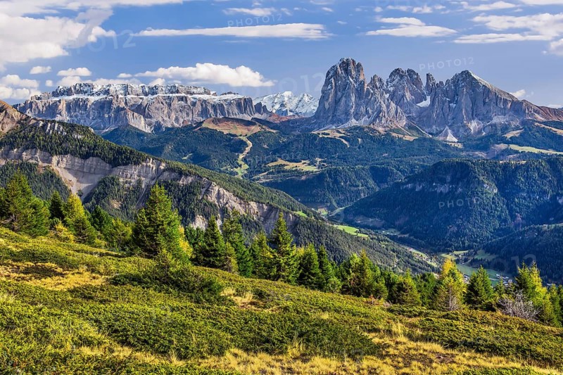 View of the valley with Sella Group 3152m