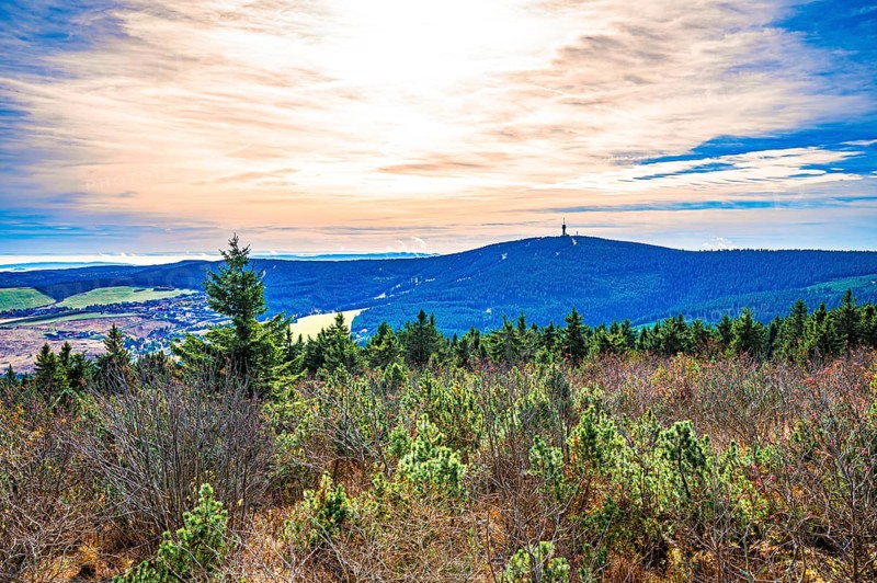 View from Fichtelberg towards Keilberg in the Czech Republic