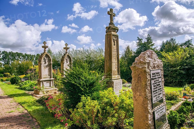 Historic gravestones at the village church