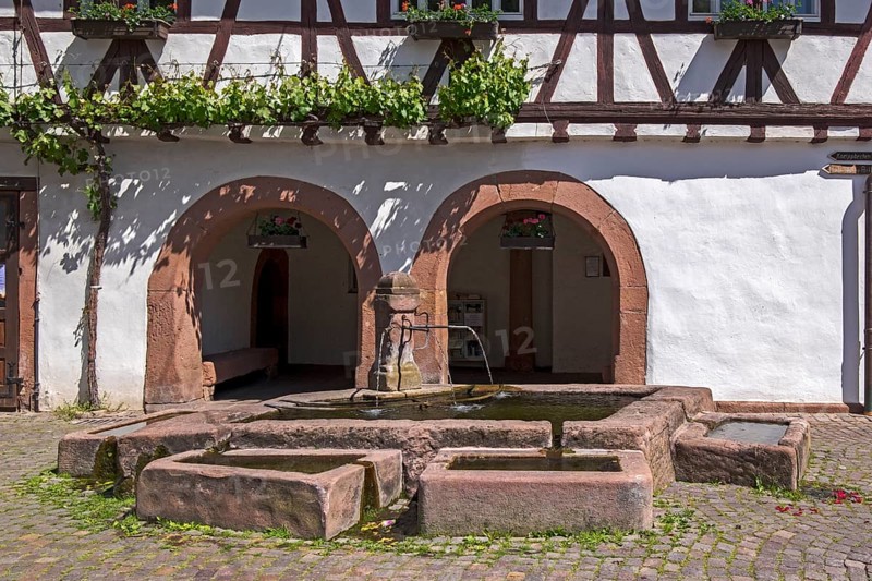 Historic village fountain from 1581